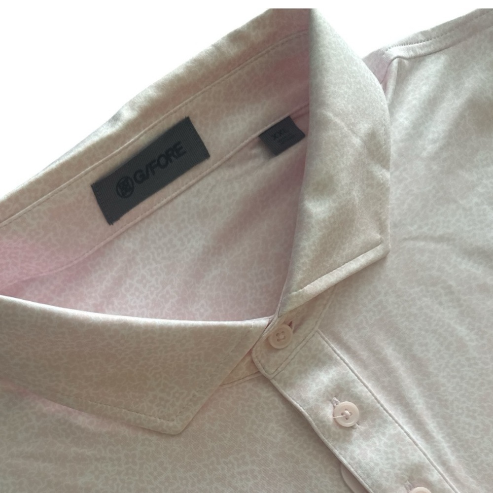 NWT G/Fore XXL Pink Blush Tiny Flower Print POLO Moisture Wicking UPF 50+ $110